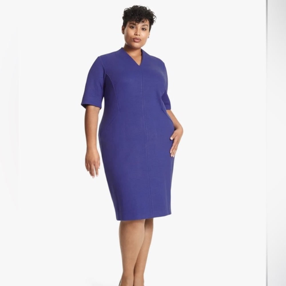 MM Lafleur Purple Heidi Dress in Textured Ponte